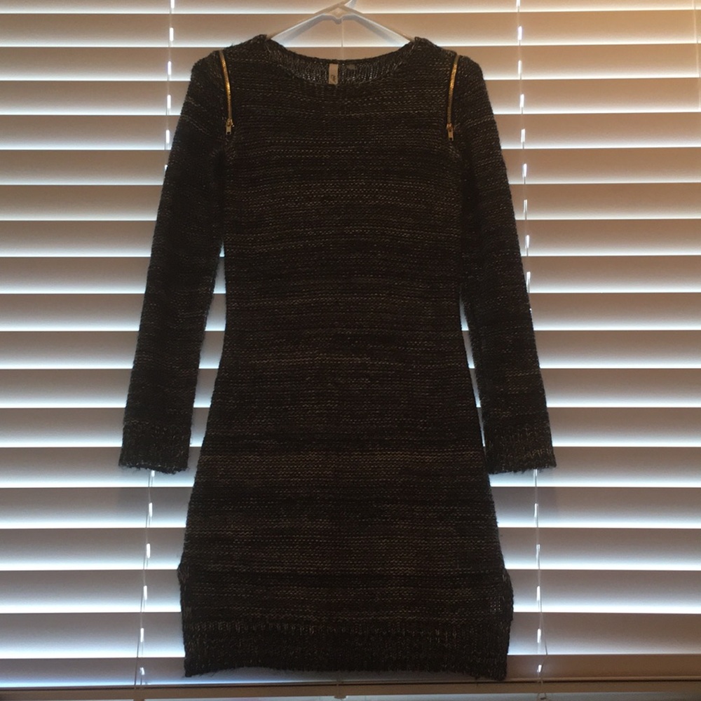 Dark green sweater dress